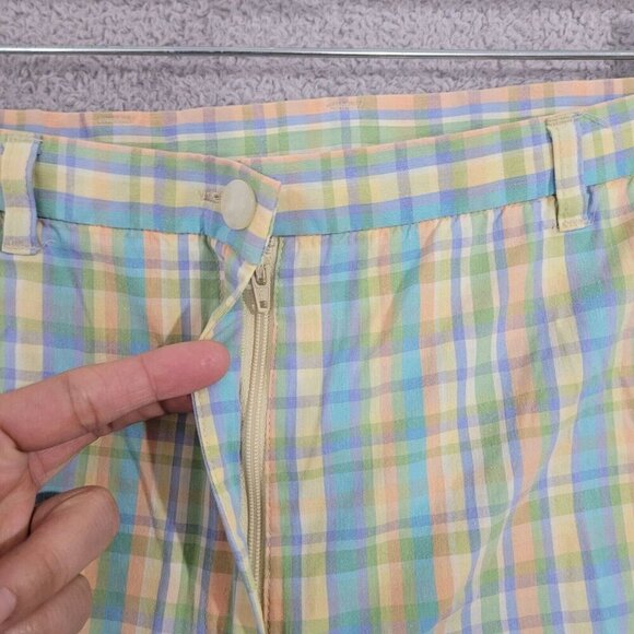 Ralph Lauren Womens Size 8 Plaid Capri Pants Cotton Nylon Blend Pastel Colors - Picture 6 of 7